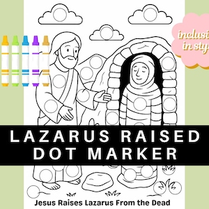 Lazarus Raised from the Dead Dot Marker Page | Bible Story Activity