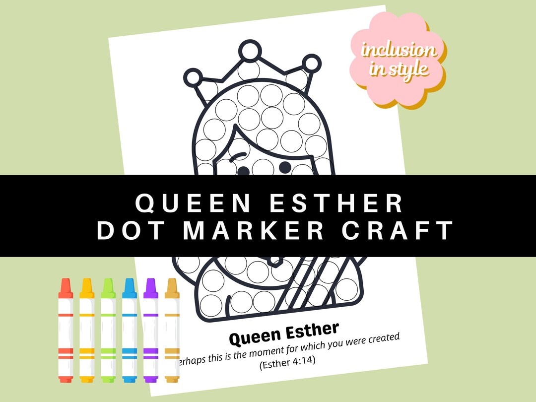 Queen Esther Bible Dot Marker Sunday School Church Craft - Etsy