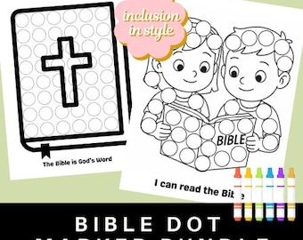 Bibel Dot Marker Malvorlagen Bundle | Ich kann die Bibel lesen + Die Bibel ist Gottes Wort