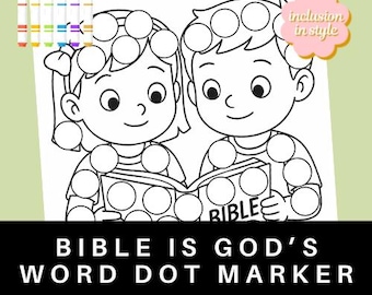 Dot Marker Bibel Ausmalbilder | Die Bibel ist Gottes Wort | Bibel für Kinderaktivität