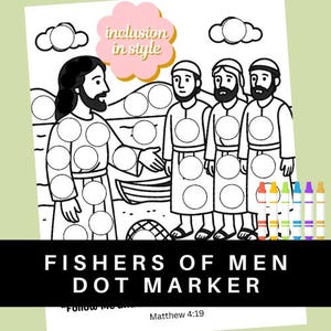 Fishers of Men Dot Marker Bible Coloring Page | Matthew 4:19
