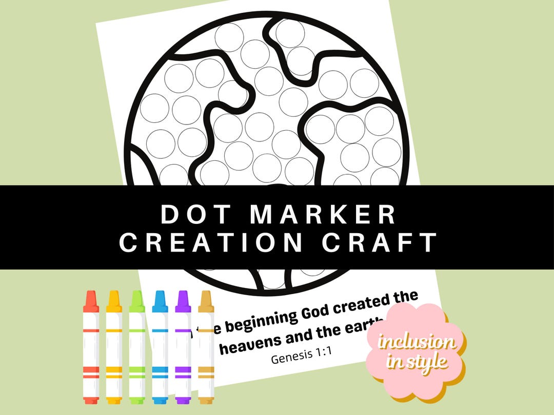Creation Earth Bible Dot Maker Sunday School Church Craft | Genesis 1 ...