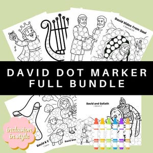 David Dot Marker 7 Page Bundle | Bible Story Church Activity Crafts