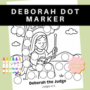 Deborah the Judge Dot Marker Coloring Page | Bible Activity for Kids