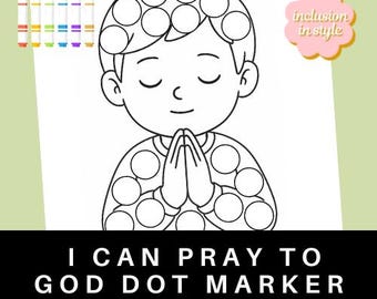 Dot Marker Ausmalbilder | Ich kann zu Gott beten | Gebets-Aktivität für Kinder