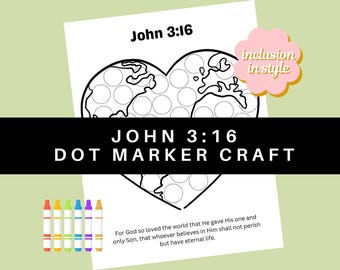 John 3:16 Bibel Dot Marker Sonntagsschule Kirche Handwerk