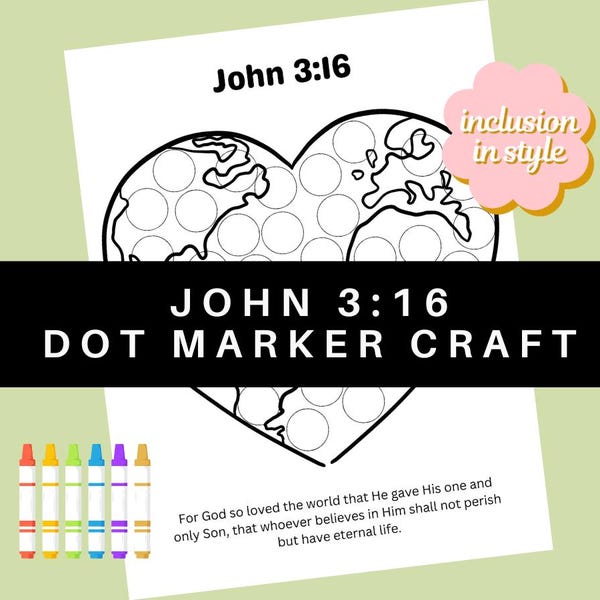 ヨハネ3:16 聖書ドットマーカー日曜学校教会工作