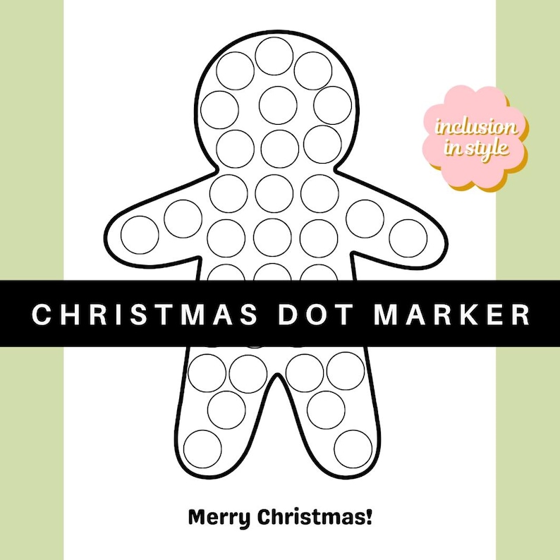 Gingerbread Man Dot Marker Page | Christmas Coloring Activity - Etsy