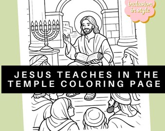 Jesus Lehre im Tempel Malseite | Bibelgeschichte Karwoche Ostern PDF