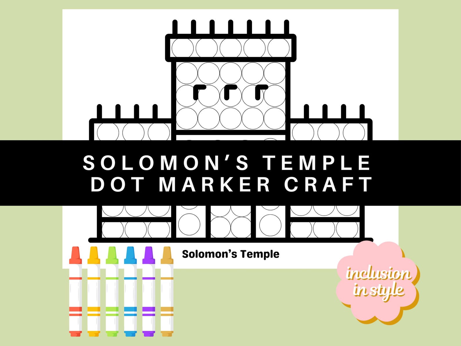 Solomon's Temple Bible Dot Marker Sunday School Church Craft - Etsy