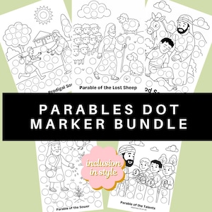 Parables of Jesus Dot Marker 5 Pages BUNDLE | Bible Story Crafts for Kids