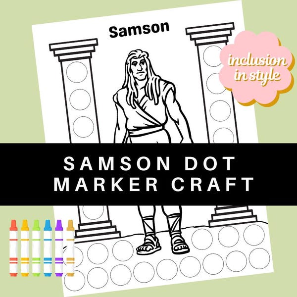 Manualidad con marcador de puntos bíblicos de la escuela dominical de Sansón
