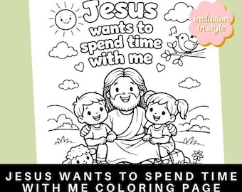 Kolorowanka: Jezus chce spędzić ze mną czas | Ćwiczenia biblijne w szkole niedzielnej