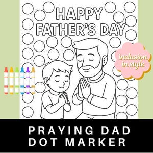 Father’s Day Dot Marker Page | Dad & Child Praying - Etsy