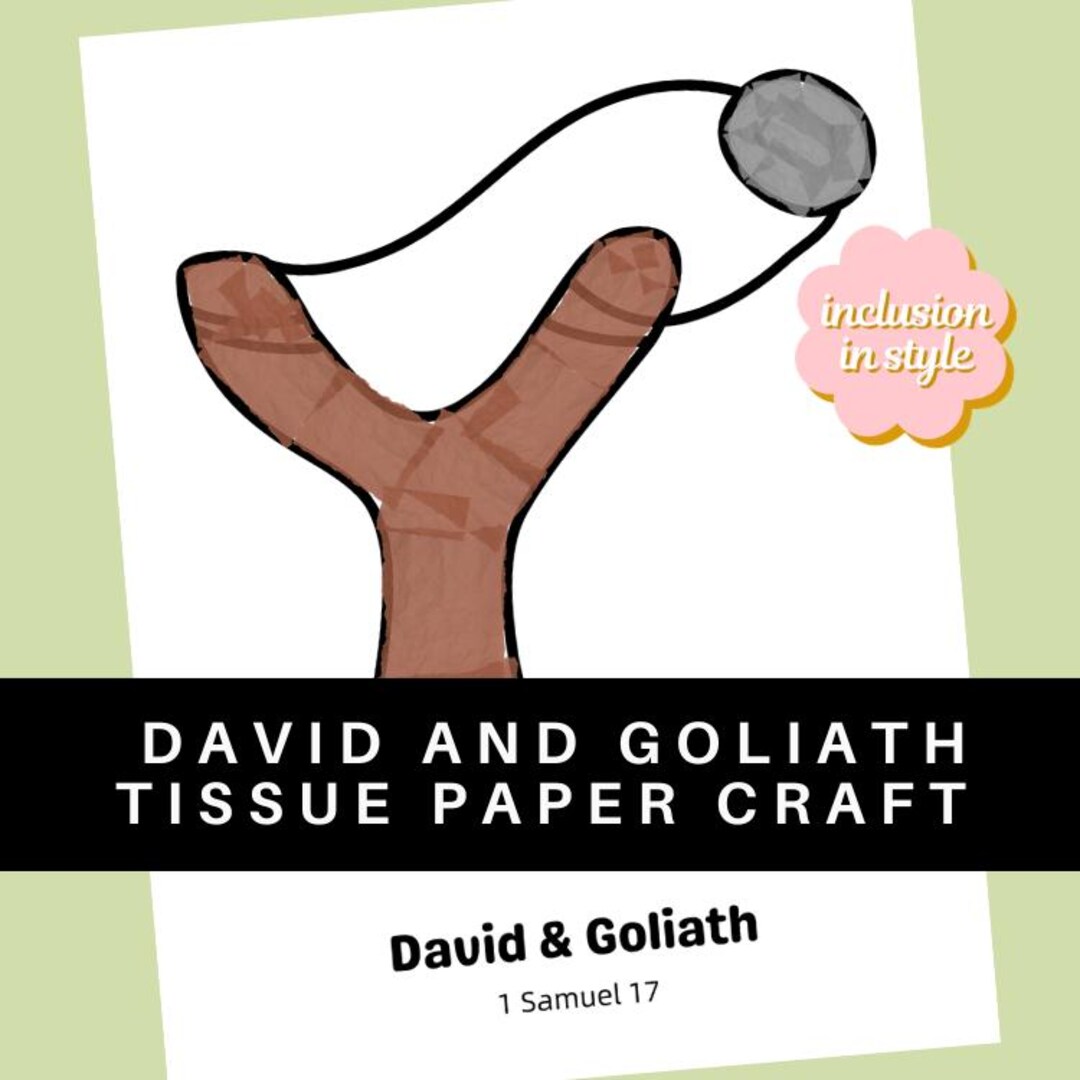 David and Goliath Tissue Paper Craft | Slingshot Bible Activity for ...