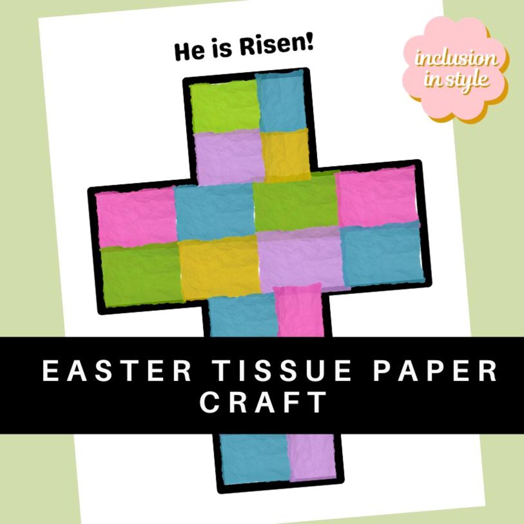 He is Risen Cross Tissue Paper Craft | Christian Easter Bible Activity ...