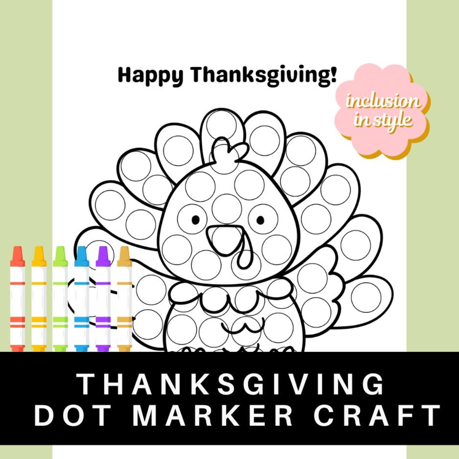 Thanksgiving Dot Marker Coloring Page – Turkey | “happy Thanksgiving ...