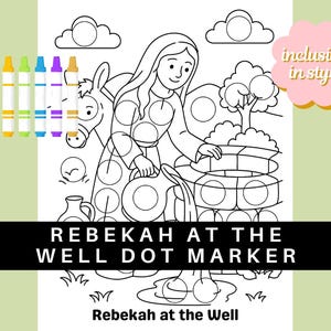 Rebekah at the Well Dot Marker Coloring Page | Bible Story Activity for Kids