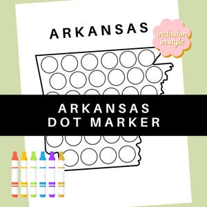 Arkansas Dot Marker Coloring Page | State-Themed Fine Motor Activity