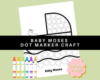 Baby Moses Bible Dot Marker Sunday School Church Craft