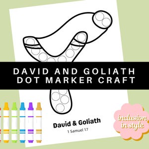 David and Goliath Bible Dot Marker Sunday School Church Craft