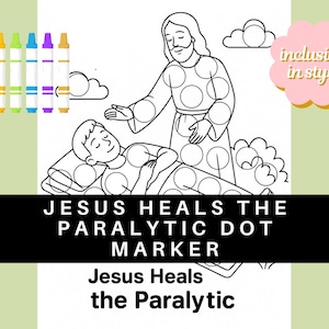 Jesus Heals the Paralytic Dot Marker Church Sunday School Bible Craft