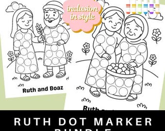 Ruth Bible Story Dot Marker Bundle | Ruth and Naomi + Ruth and Boaz