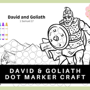 David and Goliath Bible Dot Marker Sunday School Church Craft