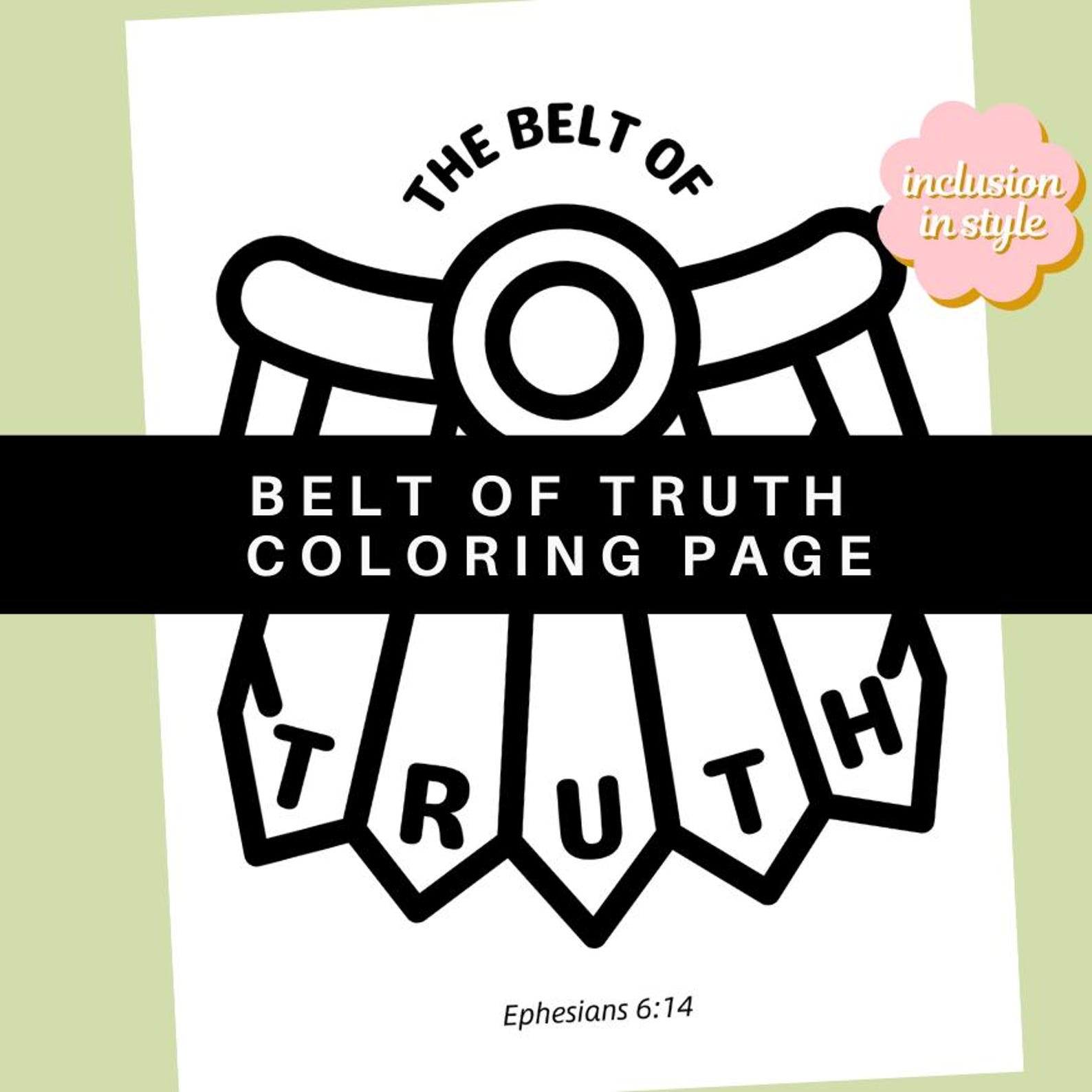 Belt of Truth Coloring Page | Armor of God Church Craft - Etsy