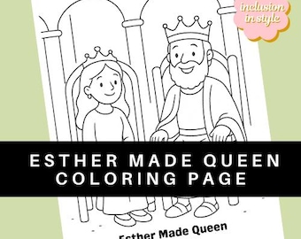 Esther Becomes Queen Coloring Page | Bible Story Activity | Book of Esther