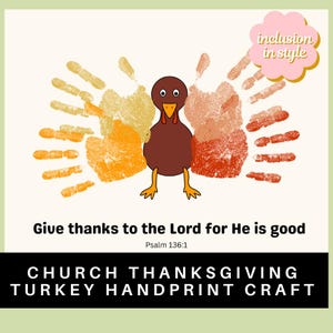 Thanksgiving-Türkei Handabdruck Handwerk – “Danke an den Herrn” | Christliche Herbstaktivität für Kinder