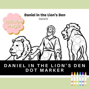 Daniel Lion&#39;s Den Bible Dot Marker Sunday School Church Craft