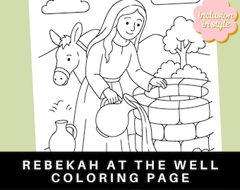 Rebekah am Brunnen Ausmalbild | Altes Testament Bibel Geschichte zum Ausdrucken