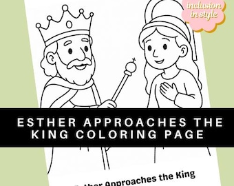 Queen Esther Approaches the King Coloring Page | Bible Story Activity
