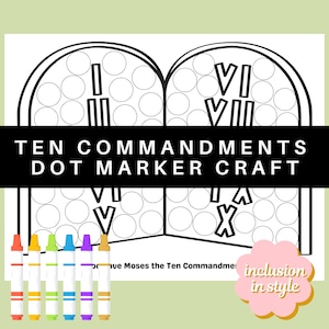 Ten Commandments Bible Dot Marker Sunday School Church Craft