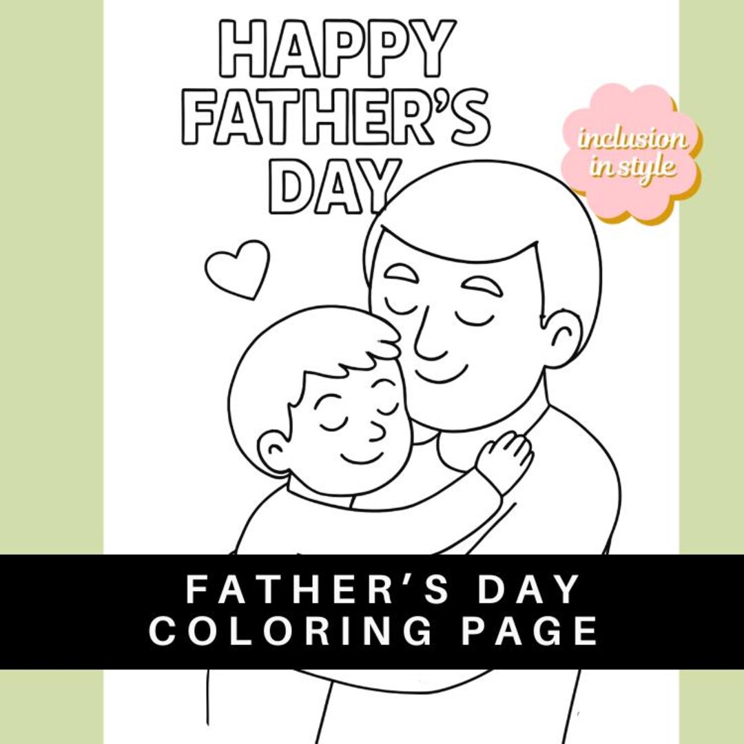 Father’s Day Coloring Page | Dad and Son Hugging - Etsy