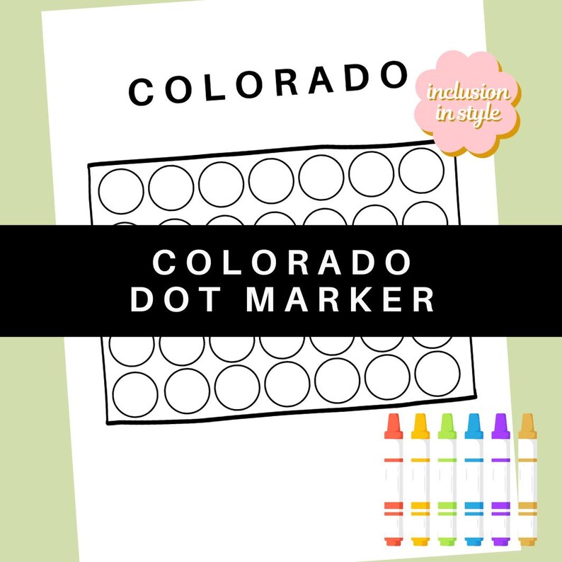 Colorado Dot Marker Coloring Page | State-themed Fine Motor Activity - Etsy