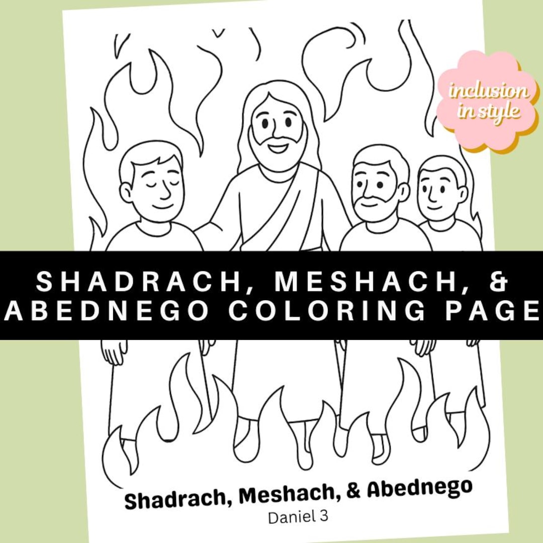 Shadrach, Meshach, and Abednego Coloring Page Bible Story Printable