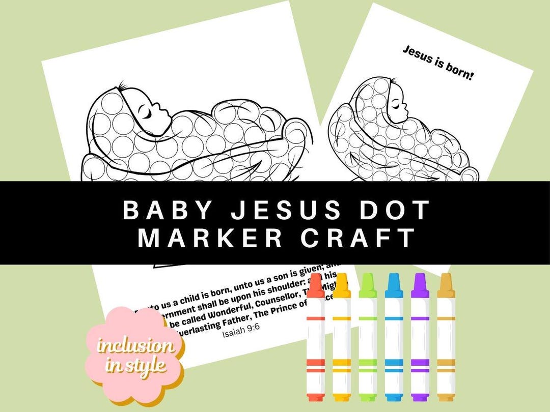 Christmas Baby Jesus Sunday School Church Bible Dot Marker Craft - Etsy