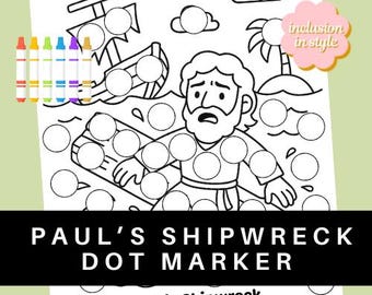 Paul’s Shipwreck Dot Marker Coloring Page – Bible Activity