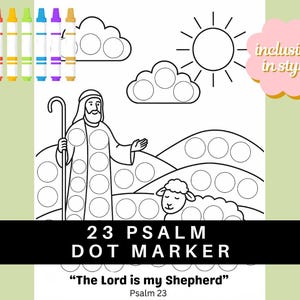 Psalm 23 Dot Marker Church Sunday School Bible Craft