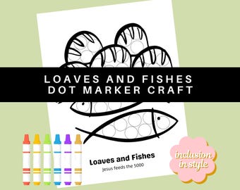 Brote und Fische Bibel Dot Marker Sonntagsschule Kirche Handwerk