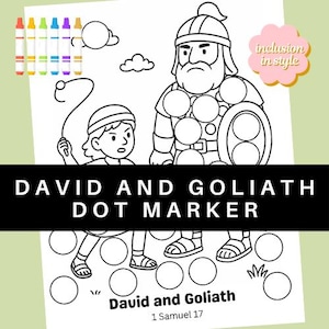 David and Goliath Dot Marker Coloring Page – Bible Activity