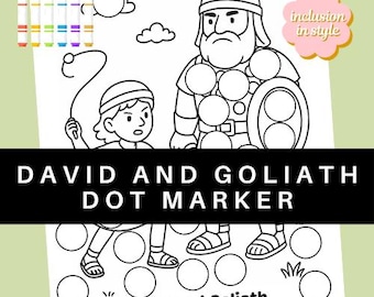 Kolorowanka Dawid i Goliat Dot Marker – Aktywność biblijna
