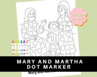 Maria und Martha mit Jesus | Dot Marker Bibel Handwerk