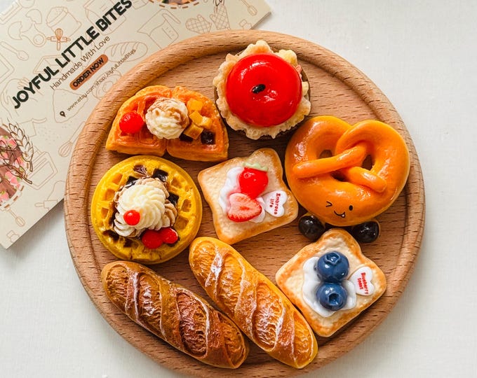 CLOSING SALE!! Handmade Bakery Magnets: Pastry & Bread Fridge Decor Set