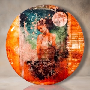 Sleepy Time Polymer Clay Cabochon - Handmade Resin Art 45mm round