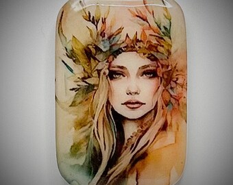 Boho Girl 35 x 50mm rounded rectangle