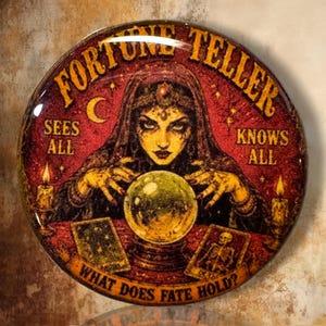 Fortune Teller Polymer Clay Cabochon - Handmade Resin Art 35mm round