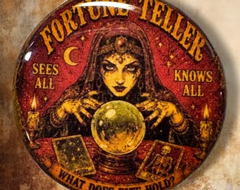 Fortune Teller Polymer Clay Cabochon - Handmade Resin Art 35mm round